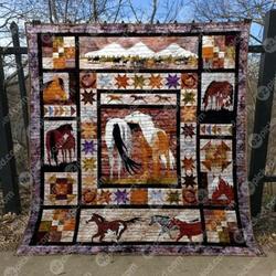 Wild Horses Quilt Blanket Yct8  Quilt and Home Decor