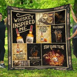 Wild Turkey Whiskey Inspired Me Funny Gift Quilt and Home Decor