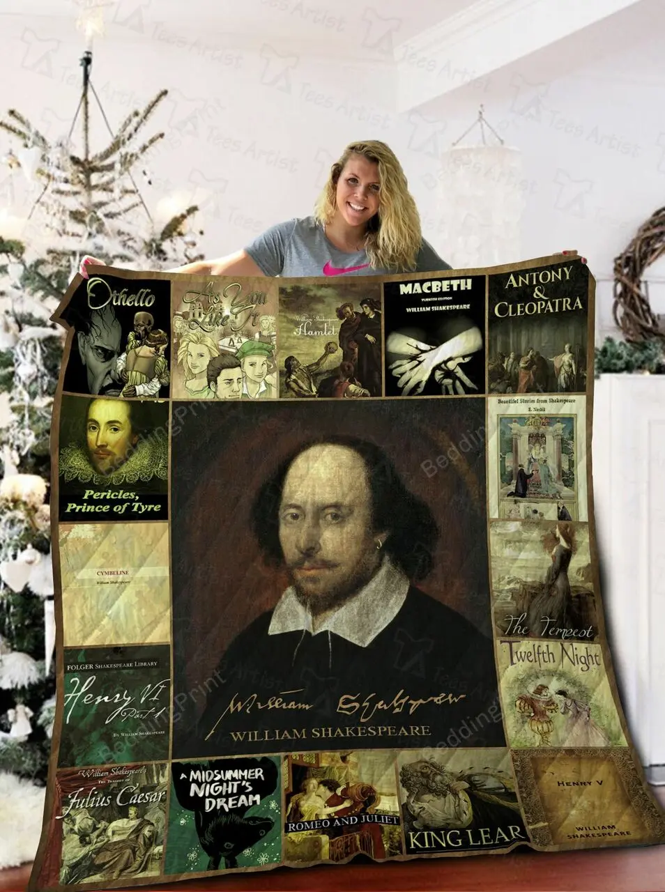 William Shakespeare Quilt Blanket and Home Decor