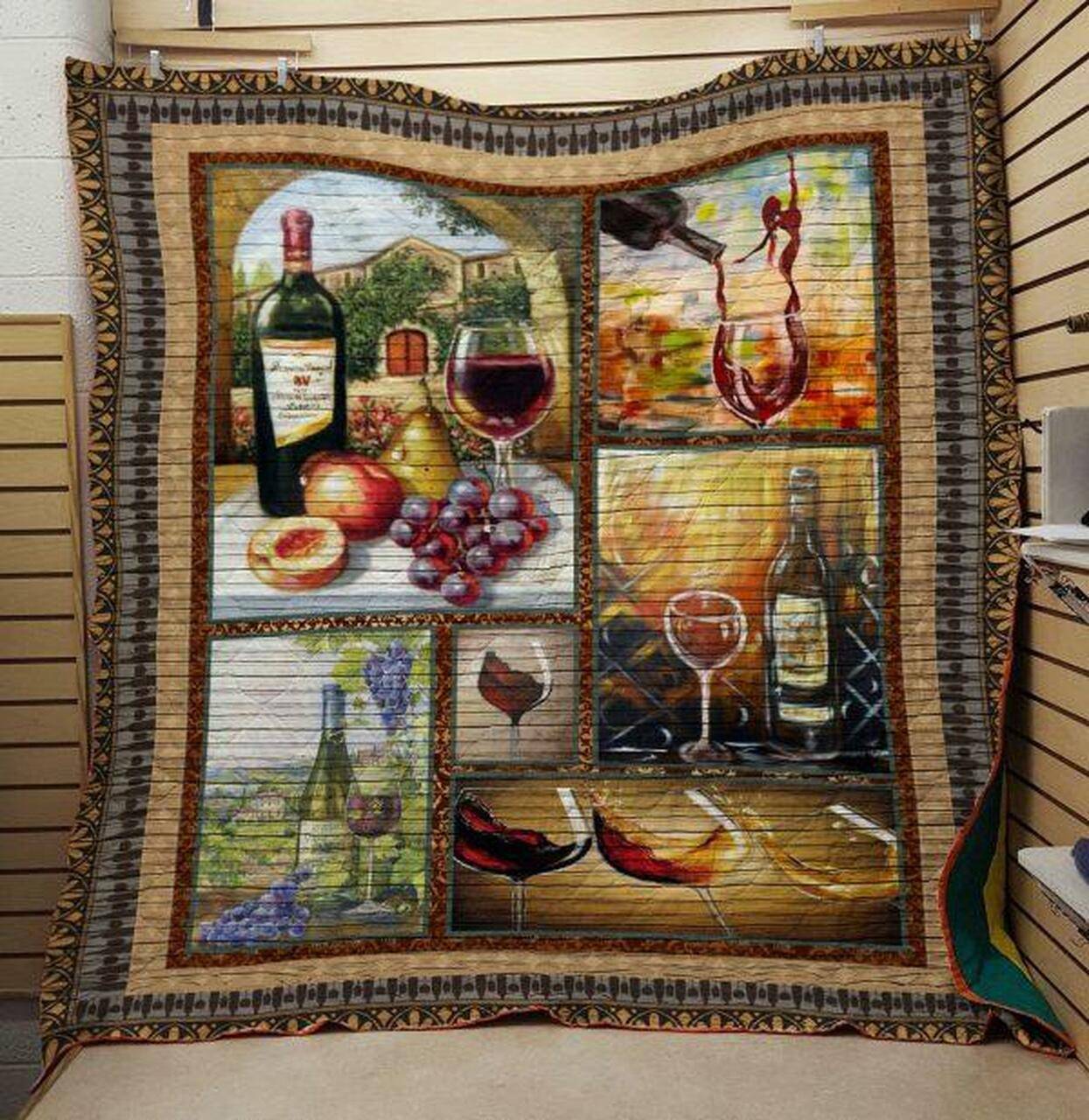 Wine And Grape Quilt V1 and Home Decor