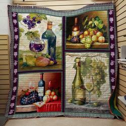 Wine And Grape Quilt V2 and Home Decor