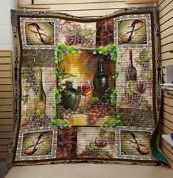 Wine And Grape Quilt V3 and Home Decor
