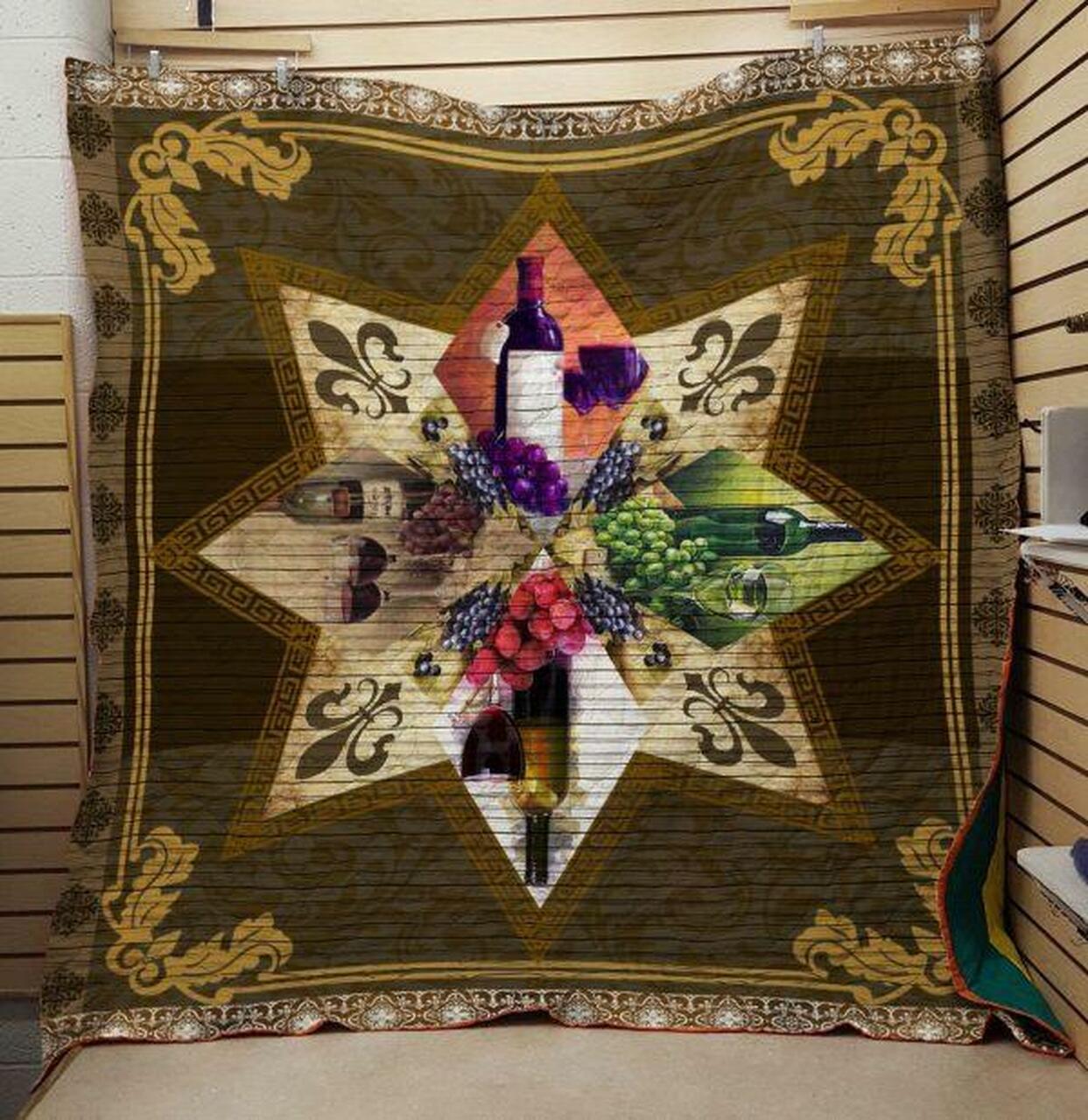 Wine And Grape Quilt V4 and Home Decor