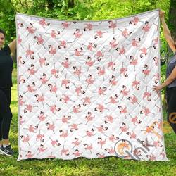 Wine Flamingo Premium Blanket TH0607 Quilt and Home Decor