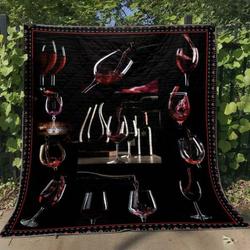 Wine Glasses Quilt Blanket Lp05  Quilt and Home Decor