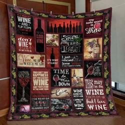 Wine Is Fine Quilt Blanket No96  Quilt and Home Decor