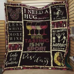 Wine Is Tasting My Sport Quilt Blanket Great Customized Blanket Gifts For Birthday Christmas Thanksgiving and Home Decor
