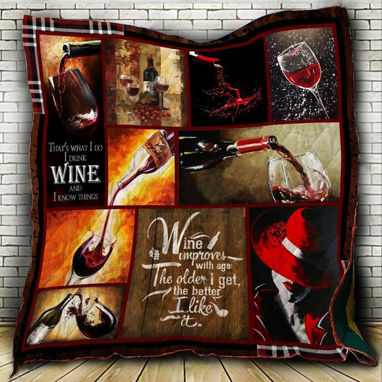Wine JFJ14976 3D Customized Quilt 2707 and Home Decor