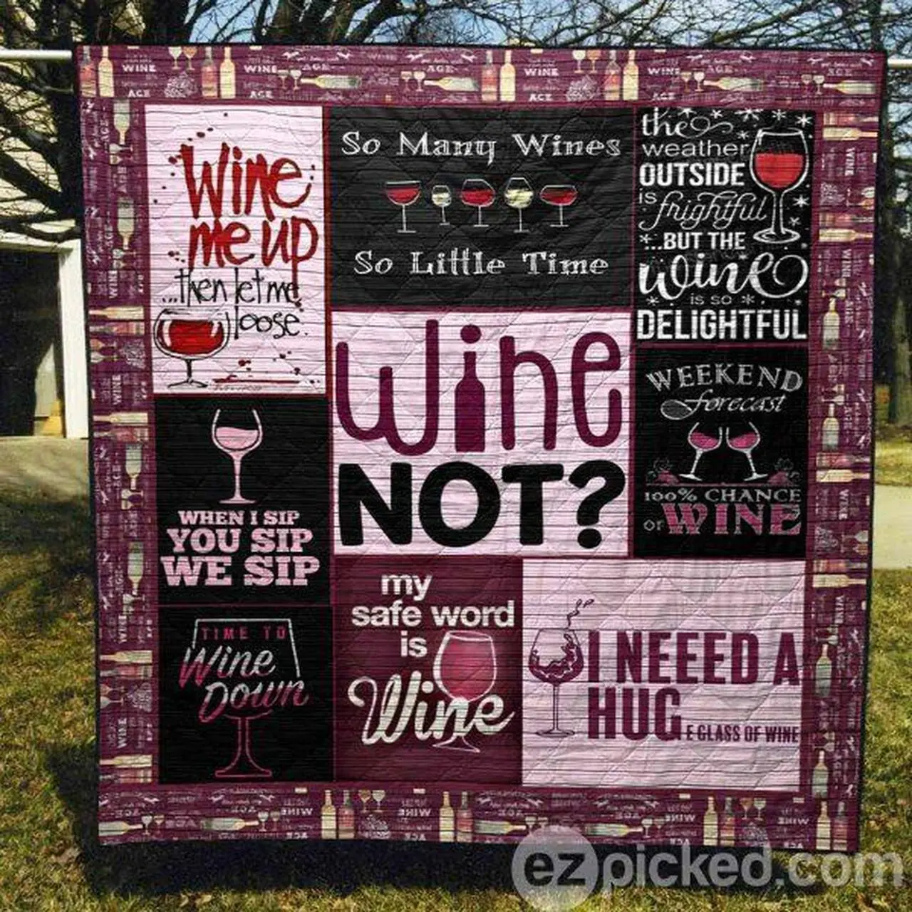 Wine Not Quilt Blanket Yhn2 Quilt and Home Decor
