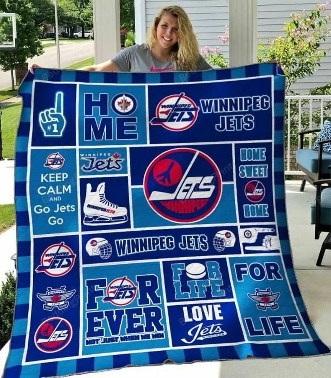 Winnipeg Jets Quilt Blanket 03 and Home Decor
