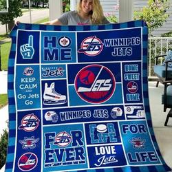 Winnipeg Jets Quilt Blanket 03 and Home Decor