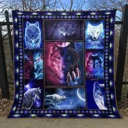 Winter Wolf Quilt Blanket Lk08  Quilt and Home Decor