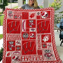 Wisconsin Badgers Quilt Blanket and Home Decor