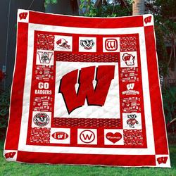 Wisconsin Badgers Ver1 Quilt Blanket and Home Decor