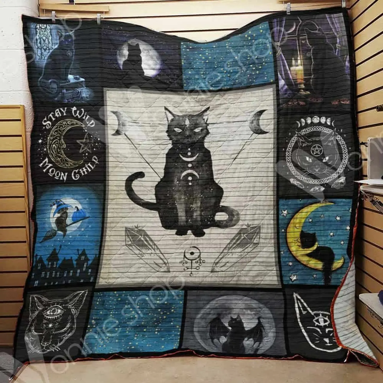 Witch Cat Quilt Erf and Home Decor