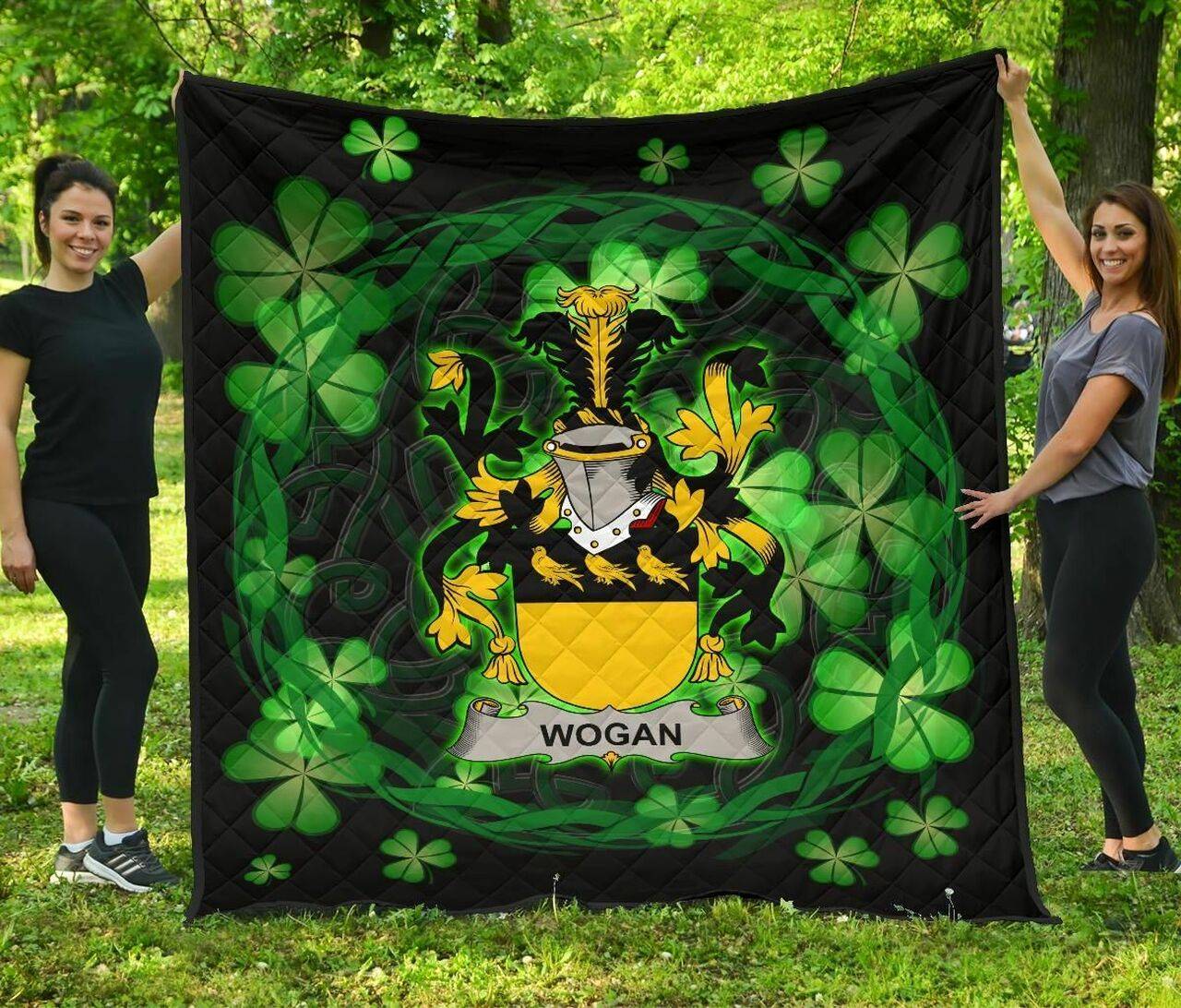 Wogan Ireland Irish Celtic Shamrock Knot Circle JFJ15032 3D Customized Quilt 2707 and Home Decor