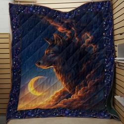 Wolf Dreamy Night KJ7 NNQ131098 3D Customized Quilt and Home Decor
