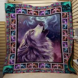 Wolf Galaxy Quilt and Home Decor
