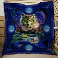 Wolf Galaxy Quilt V1 and Home Decor
