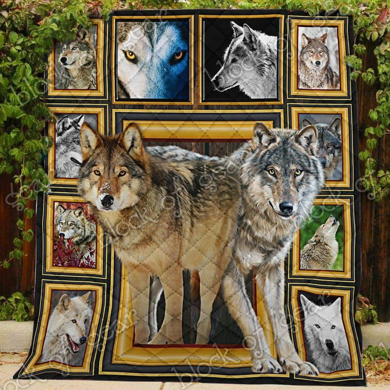 Wolf Give It All Quilt Qge and Home Decor
