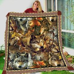 Wolf Hinden Face JM9 NTTH011298 3D Customized Quilt and Home Decor