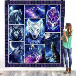 Wolf Howling NTA020398 3D Customized Quilt and Home Decor