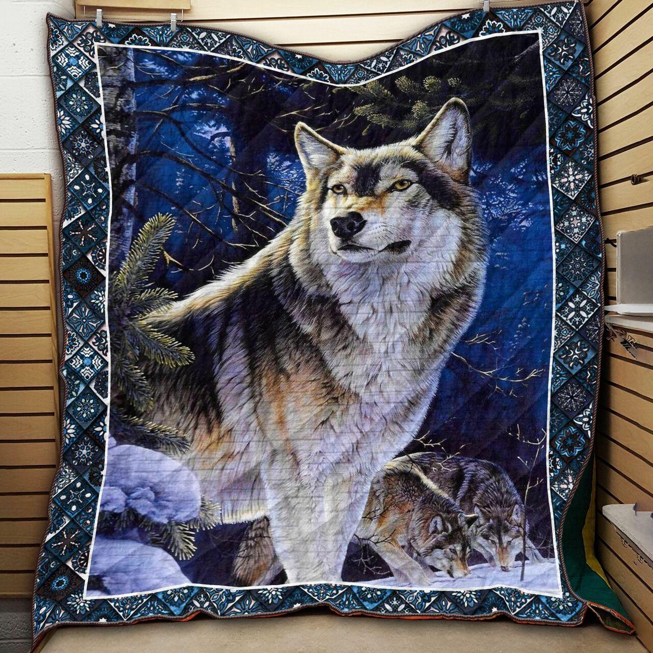 Wolf In Forest BH17 NTTH011298 3D Customized Quilt and Home Decor