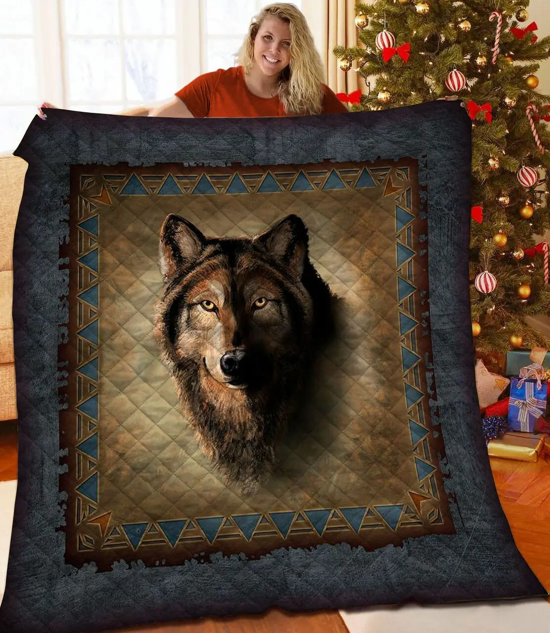 Wolf JFJ15065 3D Customized Quilt 2707 and Home Decor