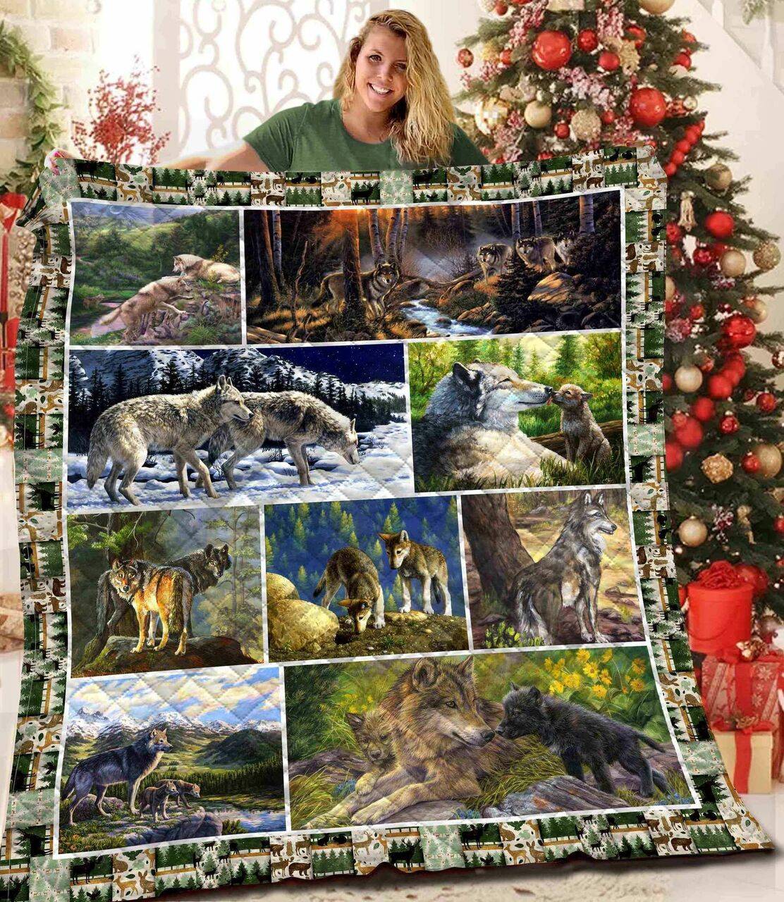 Wolf JFJ15085 3D Customized Quilt 2707 and Home Decor