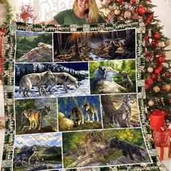 Wolf JFJ15085 3D Customized Quilt 2707 and Home Decor