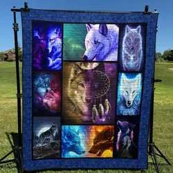 Wolf Love Quilt Blanket Vq06  Quilt and Home Decor