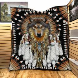 Wolf Native SH40 NTTH011298 3D Customized Quilt and Home Decor