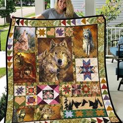 Wolf Native Style Quilt Blanket Great Customized Blanket Gifts For Birthday Christmas Thanksgiving and Home Decor
