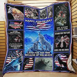 Wolf Pack God Bless America JFJ15040 3D Customized Quilt 2707 and Home Decor