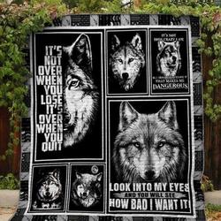 Wolf Quotes Quilt V1 and Home Decor