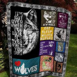 Wolf Quotes Quilt V2 and Home Decor