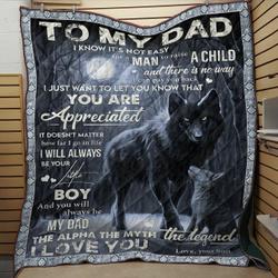 Wolf To My Dad LK49 NTTH011298 3D Customized Quilt and Home Decor