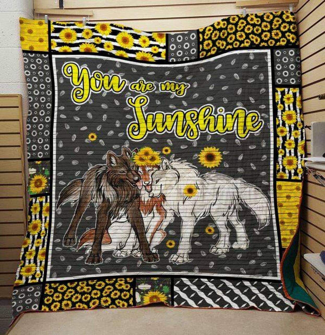 Wolf: You Are My Sunshine Quilt and Home Decor