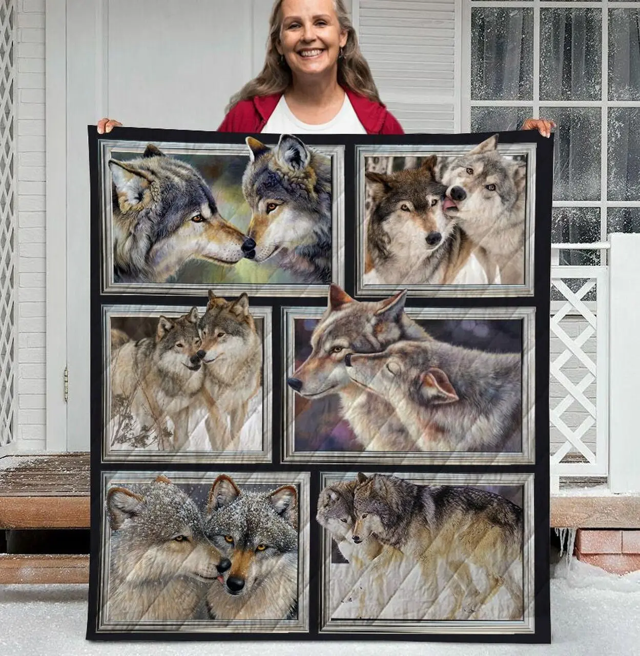 Wolves Quilt Blanket A140 and Home Decor