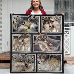 Wolves Quilt Blanket A140 and Home Decor
