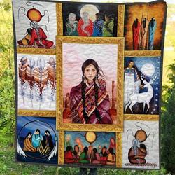 Woman Native 3D Customized Quilt and Home Decor