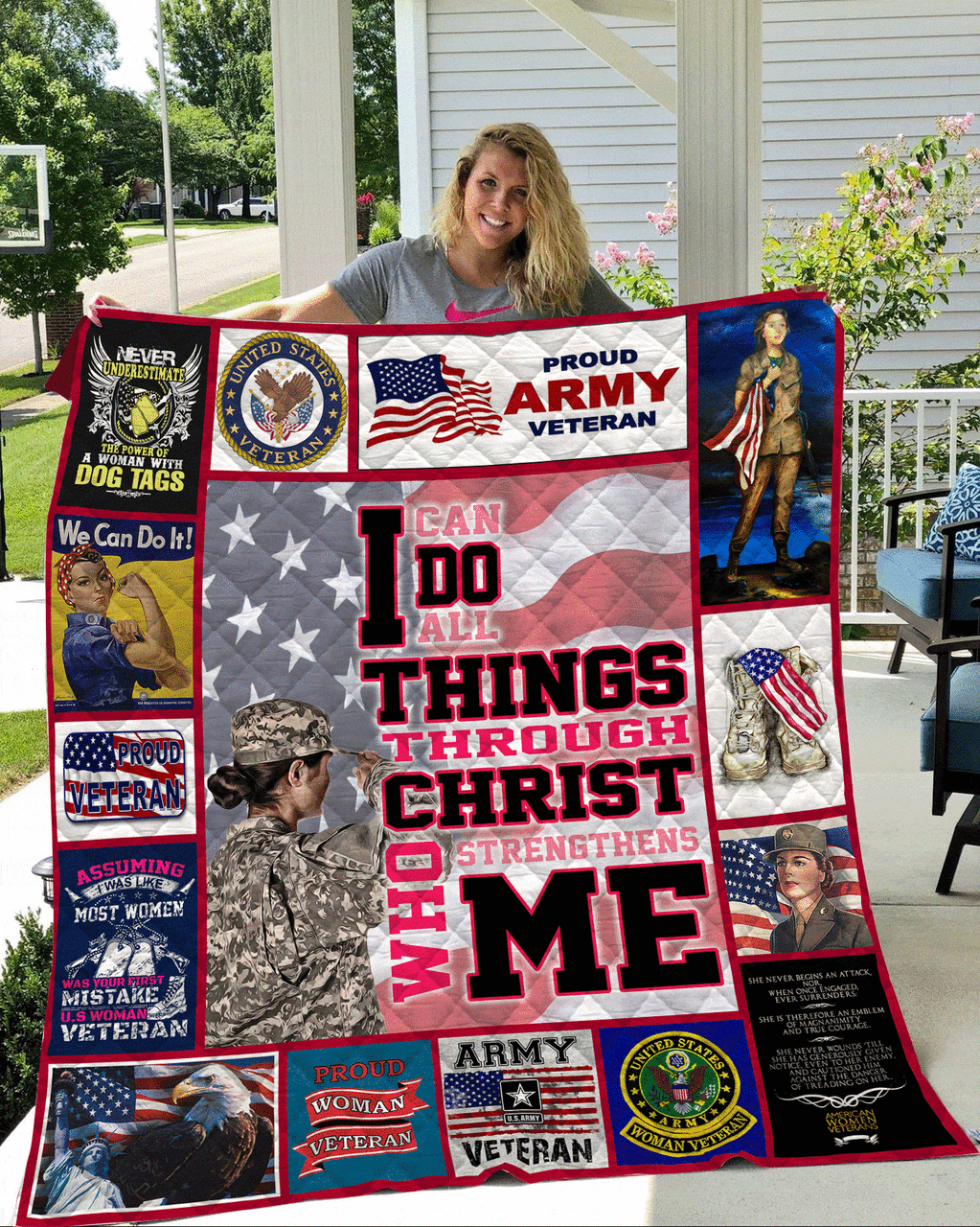 Woman Veteran Quilt Blanket QTD-QHN0009 and Home Decor