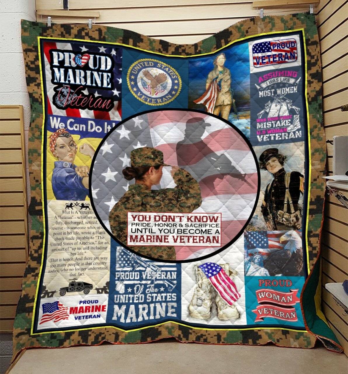Women Veteran Limited Blanket 3D Full Printing Dql-Qhg0033 Quilt and Home Decor