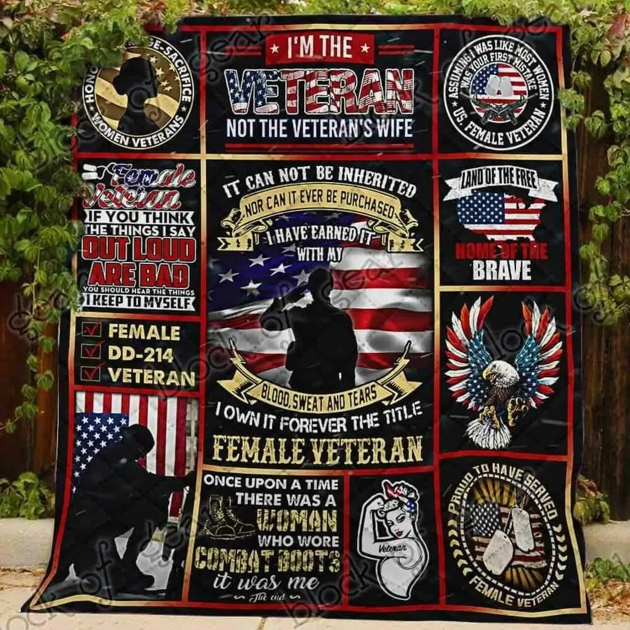 Women Veterans Blanket Kc1507 Quilt and Home Decor