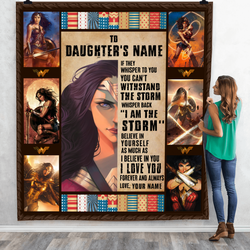 Wonder Woman Believe In Yourself Personalized Quilt Qh and Home Decor