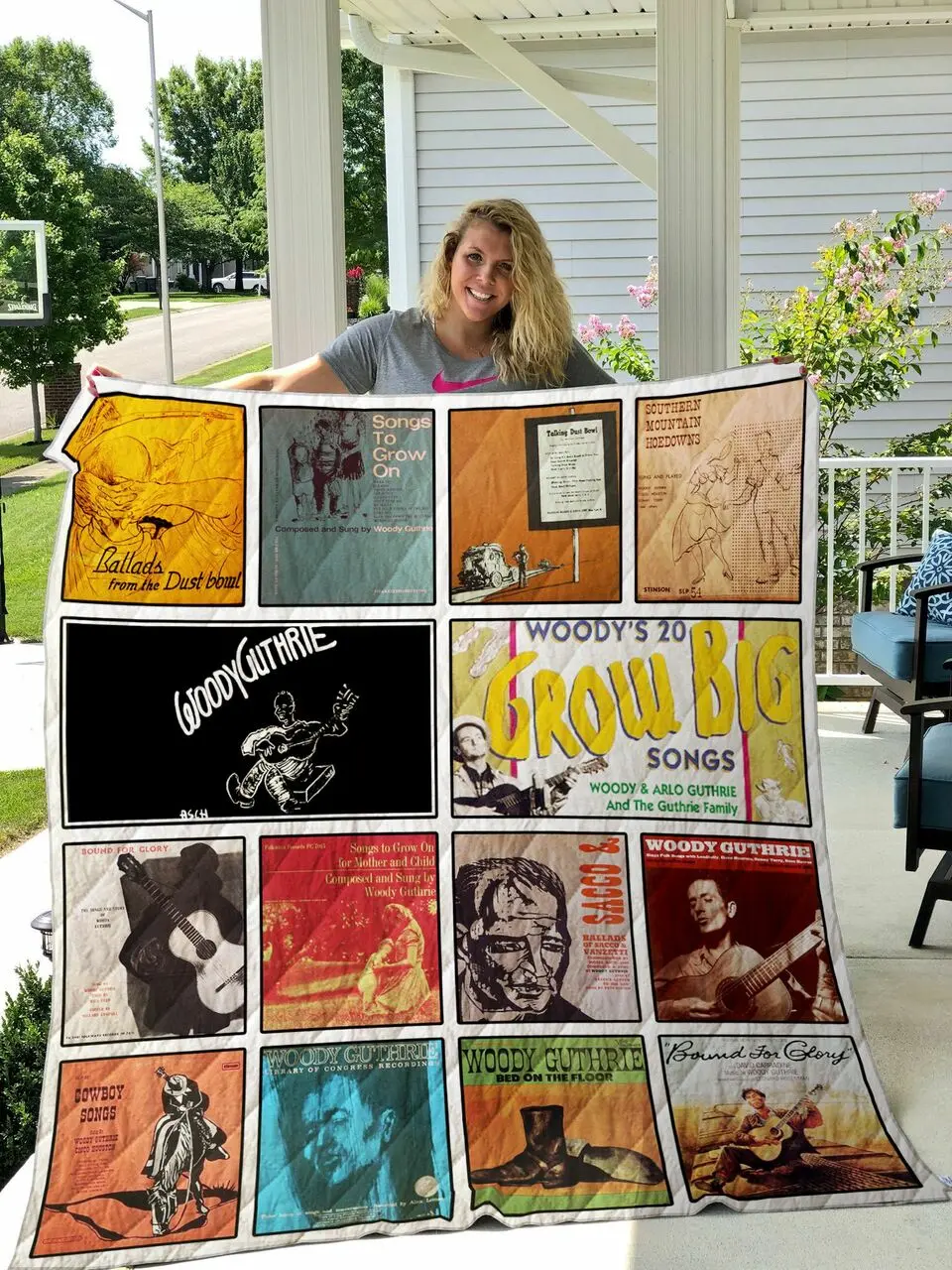 Woody Guthrie Quilt Blanket and Home Decor