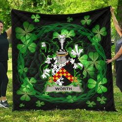Worth Or Mcworth Ireland Irish Celtic Shamrock Knot Circle JFJ15154 3D Customized Quilt 2707 and Home Decor