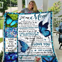 Wozoro Quilt To My Mom Twin King Queen Size and Home Decor