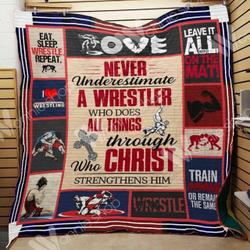Wrestling Quilt Blanket Dhc1102719Td and Home Decor