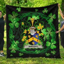 Wright Ireland Irish Celtic Shamrock Knot Circle JFJ15190 3D Customized Quilt 2707 and Home Decor